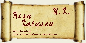 Miša Kalušev vizit kartica
